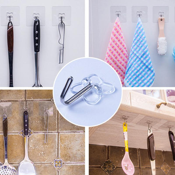 2pcs Bathroom kitchen home Strong Paste sticker Hook Key Towel Hanger Holder Hooks